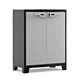 Keter Armadio Basso Titan, da interno ed esterno, 2 Ripiani Regolabili, Grigio, 80x44x100 H Cm