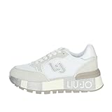 Liu Jo Jeans LIUJO BA4005 Amazing White Sneakers Sportive per Donna in Nabuk e Tessuto Ghiaccio con Zeppa Alta (Taglia 37) BIANCO 37