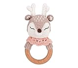 Sonaglio per bambine e ragazzi a partire da 0 mesi – Sonaglio lavorato a mano per bambini, dentizione del bambino, anello di presa all'uncinetto, regalo di nascita, battesimo, baby shower, baby shower