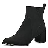 MARCO TOZZI stivaletti da donna con tacco, design a punta e zip color nero (black) 38 EU