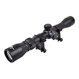 JS-TACTICAL Ottica Fucile Softair Lente 32MM Zoom da 3X A 9X Nera con Anelli Weaver Inclusi JS-3-9X32