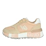 LIU JO BA4005 Amazing Papaya Sneakers Sportive per Donna in Nabuk e Tessuto Rosa con Zeppa Alta (Rosa, 37)