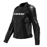 DAINESE Racing 4 Giacca in Pelle da Moto da Donna Traforata (Black,48)