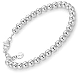 SAGA GIOIELLI® BRACCIALE SFERE ARGENTATE ACCIAIO 4 MM
