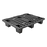 Catolo Pallet leggero, 80 x 60 cm, nero, pallet industriale con struttura a reticolo, in plastica, mezza plastica, 80 x 60 cm, mezza misura di un pallet europeo