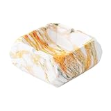 Portacenere Ceramica Posacenere Quadrato In Pietra Calcarea Arancione, Pietra Gialla, Blu, Bianco E Oro, Soggiorno, Ufficio, Casa Marmo Arancione
