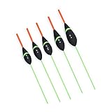 Sbirulino® Set 5 galleggianti da pesca mod. TX – TF in eva con filo passante interno. Contenitore portagalleggiante e guaina Inclusi nel kit. Special competition. (VERDE TX)