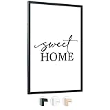 edihome, Cornice 50x70, Legno, Portafoto da Parete, per Maglia da Calcio, Poster, Laminato Acrilico, Cornici, per Quadri (Nero, 50x70)