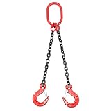 Braca A Catena A 2 Trefoli, Catena Per Gru 1m 2t Catena Forestale Catena Di Spedizione Catene A Braca Con Catena A Girocollo ø6mm Gancio A Forcella Catena In Acciaio Al Manganese G80