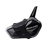 Midland - Interfono Moto Bluetooth BTR1 Advanced Singolo, Auricolari Casco Moto Impermeabili IPX6, 1,2Km, 4 Persone Conference, Batteria 23H, Cancellazione Rumore, Audio HD, Conforme ECE2206
