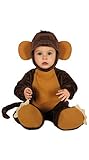 FIESTAS GUIRCA | Costume Scimmietta Baby (12-18 mesi) - Scimmia, Coda, Cappello e Piedi - Costumi di Animali per Halloween, Carnevale e Feste in Maschera - Ideale per Bebè Unisex - Marrone