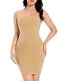 Joyshaper Vestito Modellante Donna Sottoveste Contenitiva Snellente Senza Cuciture Mini Abito Sexy Abito Bodycon con Spalline, Beige, XL