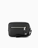 Armani Exchange Pochette nera da uomo con logo monogram impresso UNI