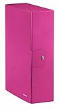 LEITZ Wow Cartella Progetti in Cartoncino Plastificato, Rosa (Fucsia Metallizzato), Dorso 10 cm
