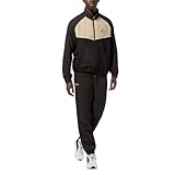 Australian Corduroy Style Tracksuit, Tuta Completa Sportiva Uomo, Realizzata in Poliestere - Nero - 2XL