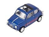 Easy Toys Modellino Auto Compatibile con Fiat 500 D'Epoca. Auto Giocattolo in Scala con Porte Apribili. Modellismo Automobile. (500c Blu)