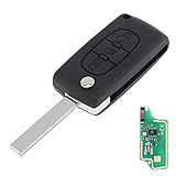 3 pulsanti Keyless Uncut Flip Remote Key Fob con pulsante luce chip ID46 e HU83 lama CE0536 per Citroen C3 C4 C5 modelli 2005-2011 433 MHz