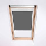 Persiana lucernario, per finestre Velux, tenda oscurante, grigia, telaio in alluminio argento (PK04)