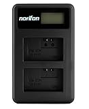 Norifon NP-FW50 Doppio Canale LCD USB Caricatore per Sony Alpha 6000, 5000, 5100, ILCE-6000, ILCE-7, NEX-5T, NEX-6, NEX-5R, NEX-7, NEX-5, NEX-3N, NEX-3, NEX-C3, SLT-A37 Fotocamera e Altro