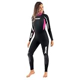 SEAC Relax Long, Muta Monopezzo in Neoprene da 2.2 mm per Snorkeling, Subacquea e Altri Sport in Acqua Donna, Nero/Fucsia, M