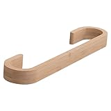 GEDY | Porta Asciugamani Bagno Himalaya Bamboo Naturale, Appendi Asciugamani Fissabile con Viti Incluse, 2,5x40x6,9cm