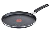 Tefal, C38510 XL Force, padella per crepe, 25 cm, rivestimento antiaderente, resistente, segnale termico, fondo Diffusion Base, forma extra larga, manico stabile, colore: nero