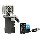 Qussse Motoriduttore AC 120 W 220 V asincrono, velocità reversibile, motore elettrico 1350 giri/min monofase, coppia elevata regolabile con regolatore di velocità Gear motore 1: 80 (80 K)