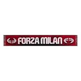 AC Milan, Sciarpa Ufficiale, Jacquard, Acrilico, Taglia unica, Grafica, Forza Milan