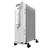 Cecotec Radiatore olio elettrico ReadyWarm 9000 Space, 9 moduli, consumo energetico, 2000 W, 3 livelli, avvolgicavo, sistema di sicurezza, ruote, 20 m2 05882