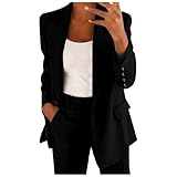 MJGkhiy Tailleur Donna Pantaloni e Giacca Elegante Sera Tuta Blazer a Maniche Lunghe Lavoro Completi Casual Curvy Due Pezzi Set Business Ufficio Slim Fit Completo Autunno Primaverile