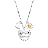 Hcvone Collana Iniziale Margherita da Donne Ragazze - Lettera Collana Amicizia Sorelle Promemoria Regali Compleanno Motivazionali in Argento Gioielli