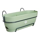 Elho Vibia Campana Trough Allin1 50 - Fioriera per Balcone - Ø 50.4 x H 17.7 cm - Verde/Pistache Green