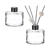 Bamboopack 2 flaconi per diffusore di oli essenziali in vetro vuoto, 50 ml, contenitori per aromaterapia, vaso, profumi, accessori per casa, ufficio, desktop