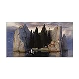 Hau3sh3a Stampa su Tela con Telaio Quadri Famosi,L'isola dei morti,Parete su Tela Riproduzione Canvas Quadri Moderni Soggiorno Grandi160x80cm(62x31.5in) Senza cornice
