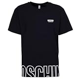 Moschino T-Shirt Uomo V1A10712 Tshirt in Cotone (IT, Testo, XL, Regular, Regular, Nero)