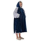 Winthome Coperta con Cappuccio Oversize - Sherpa Felpa Donna Doppio Caldo Morbido, Hoodie con Tasca e Cappuccio, Coperta Indossabile Donna, Blanket Hoodie per Signore, Uomini, Regalo, Inverno