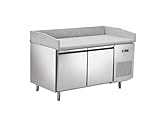 METRO Professional Banco pizza refrigerato GPT2100, acciaio inox, 200 W, 241 L, 2 porte, compatibile con GHS2150, argento