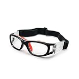 EnzoDate Occhiali da basket per bambini per ragazzi e ragazze, occhiali da vista per adolescenti, occhiali protettivi da calcio (Nero-)