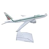 SUNSK Aereo Modello 777 Alitalia Lega 1/400 Scala Diecast Aereo Modello Metallo Miniatura Modelli con Stand per Display Collezione Regalo