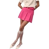 Imperial Minigonna Ruota monocolour a Balze con Cintura Sottile Colore Pink Taglia S