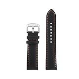 HCPHCVEVVK Cinturino in nylon Lea/ther Bottom 22mm Nero Rosso Arancione Linee blu Cinturino da uomo adatto for Longines Adatto for Heritage Adatto for Avigation L2.838.4(Black orange-S pin)