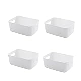 Cestino Portaoggetti Plastica,4 Pezzi Cestini Portaoggetti,Organizer Per L'Organizzazione Della Cucina/Armadio/Ufficio/Scuola E Casa