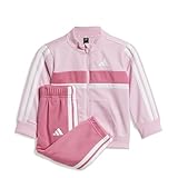 adidas Unisex - Bimbi 0-24 SEASONAL ESSENTIALS TIBERIO 3 STRIPES TRICOT TRACKSUIT, true pink/white/pink fusion, 6-9 Months