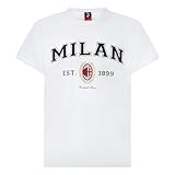 AC Milan T-Shirt College Collection, Uomo, Prodotto Ufficiale, Bianco, L