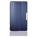 INSOLKIDON Compatibile con Google Nexus 7 FHD(2nd Gen.2013 model) Tablet Custodia protettiva in pelle Cover con Funzione di Supporto, Auto Svegliati/Sonno,Cover Protezione in PU Pelle (Blu scuro)