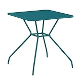 Brigros Estosa - Tavolo Da Giardino In Ferro Altezza 75 Cm, Tavolo Per Esterno In Metallo Modello Cara Con Verniciatura Colorata E Copertura A Polvere Resistente E Durevole (70x70x75h cm, Turchese)