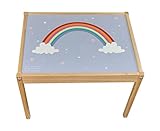 Kids Fun - Adesivo da tavolo per bambini, facile da pulire, compatibile solo con tavolo IKEA Latt (Rainbow)