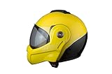 BHR Casco Modulare Moto 807 REVERSE | Casco Moto Integrale Omologato ECE con funzione Flip-Up 180° | Casco Moto Modulare Uomo & Donna con Sgancio Micrometrico | GIALLO | L