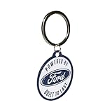 Nostalgic-Art Portachiavi retrò, Ø 4 cm, Ford – Built to last – Idee regalo per amanti degli accessori Ford, in metallo, design vintage