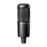 Audio-Technica AT2020 Microfono cardioide a condensatore (connessione XLR) per voce fuori campo, podcasting, streaming e registrazione